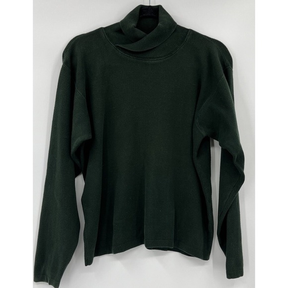 L.L. Bean Sweaters - Vintage LL Bean Women's Cotton Sweater Size Medium Hunter Green